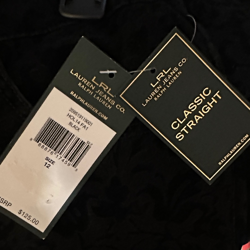 Lauren Ralph Lauren Black Floral Straight Leg Pants - Picture 8 of 10